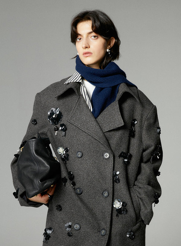 Hand-Beaded Long Coat