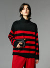 Button-Down Wool Striped Sweater