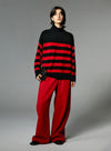 Button-Down Wool Striped Sweater