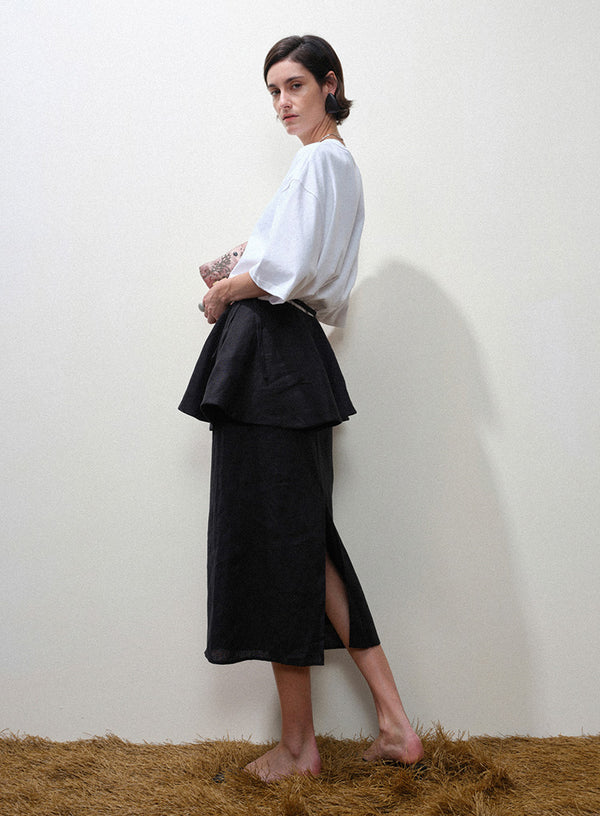 Linen Midi Skirt Set