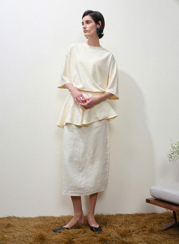 Linen Midi Skirt Set