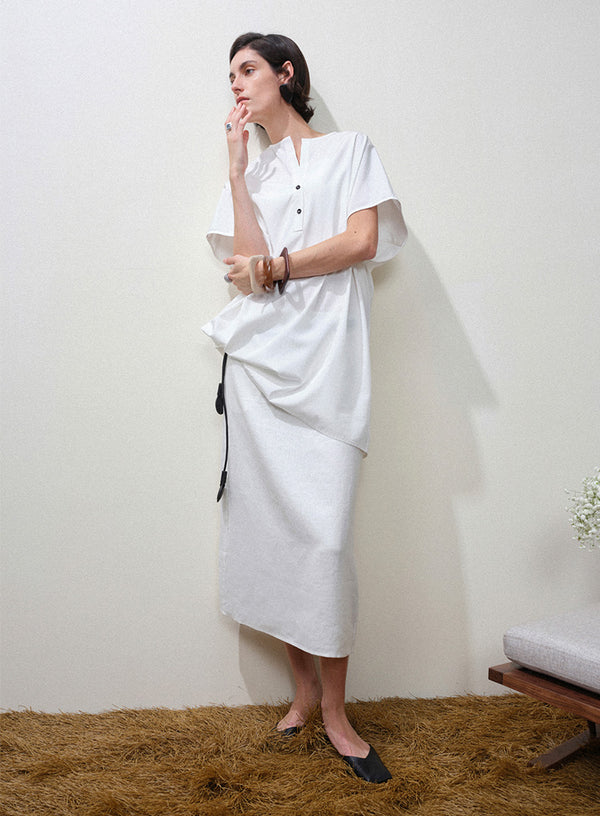 Linen Midi Skirt Set