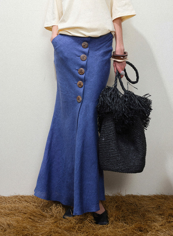 Linen Mermaid Hem Skirt