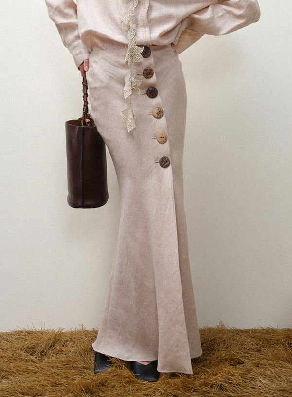 Linen Mermaid Hem Skirt