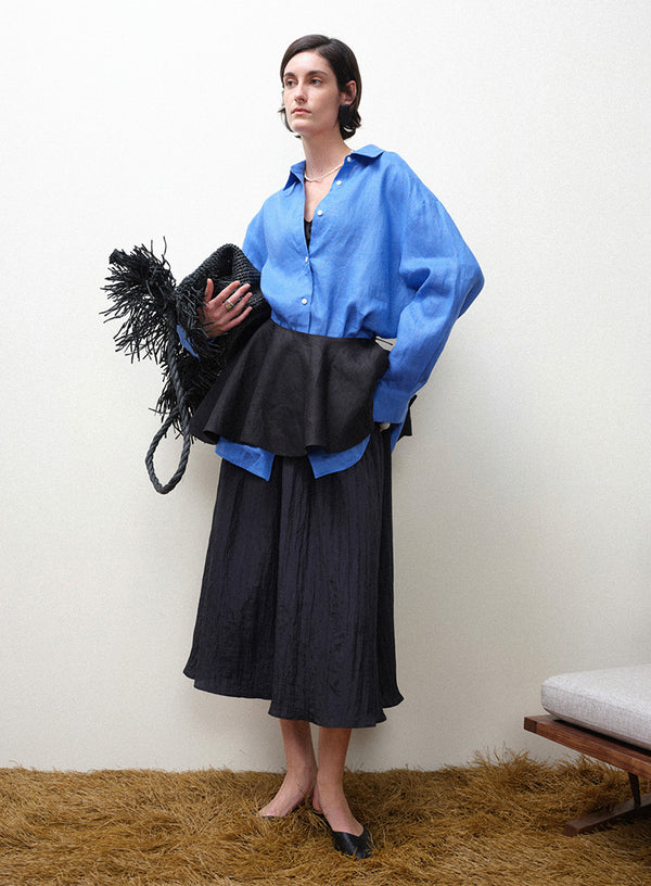 Pleated Linen Skirt Set