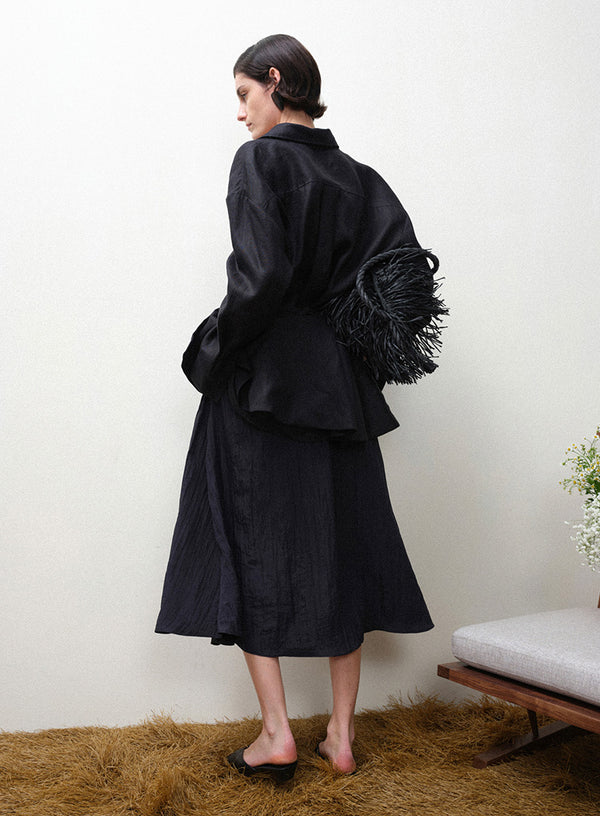 Pleated Linen Skirt Set