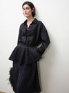 Pleated Linen Skirt Set