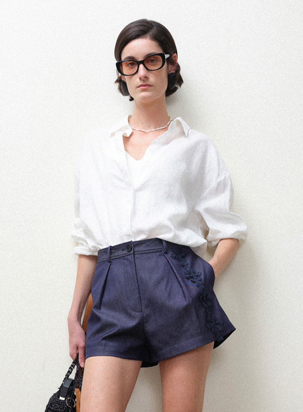 Luxe Linen Long-Sleeve Blouse