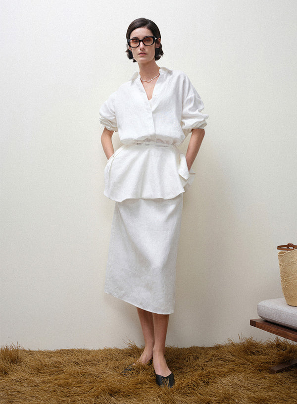 Linen Midi Skirt Set
