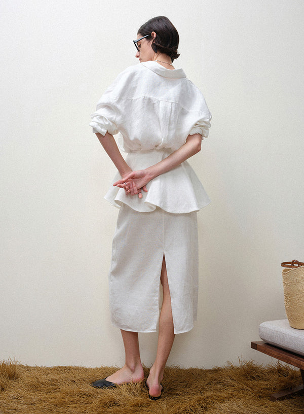 Linen Midi Skirt Set
