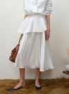 Pleated Linen Skirt Set