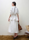 Pleated Linen Skirt Set