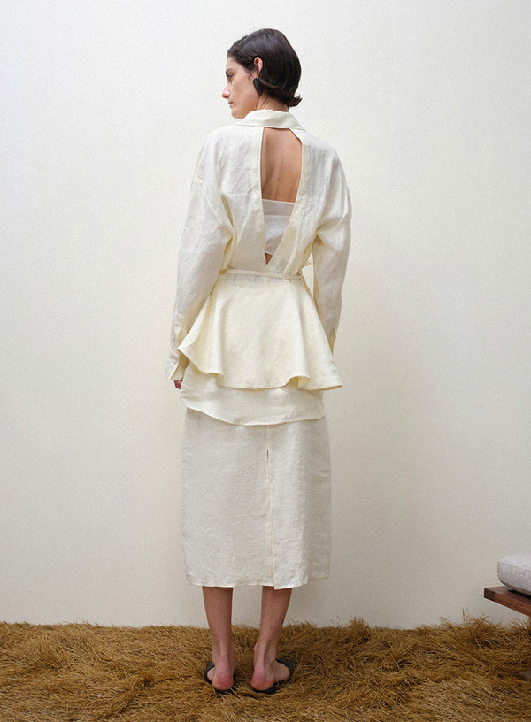 Linen Midi Skirt Set