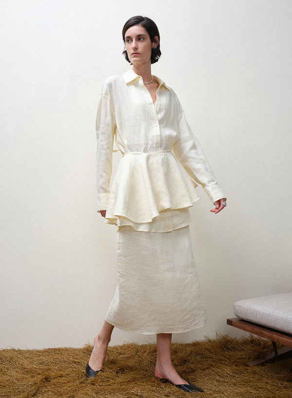 Linen Midi Skirt Set