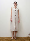 Linen Sleeveless Midi Dress