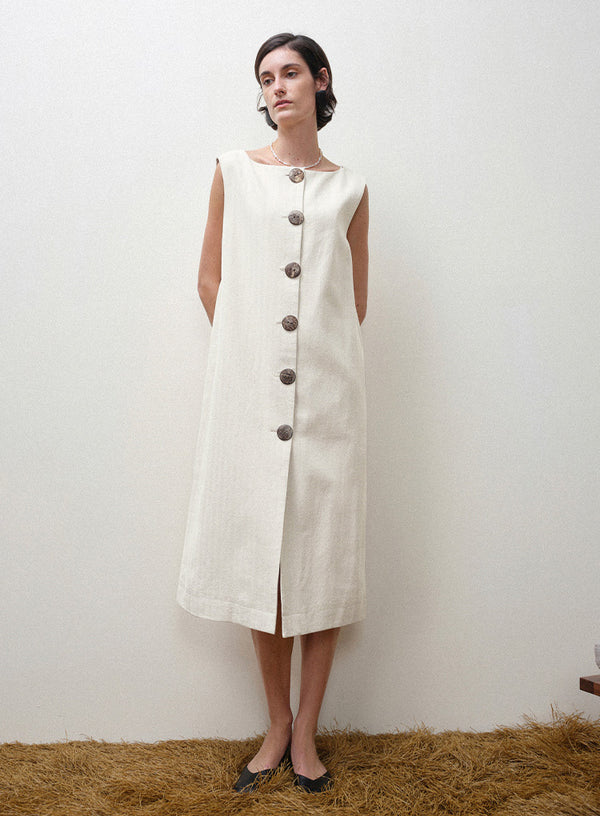 Linen Sleeveless Midi Dress