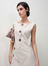 Linen Sleeveless Midi Dress