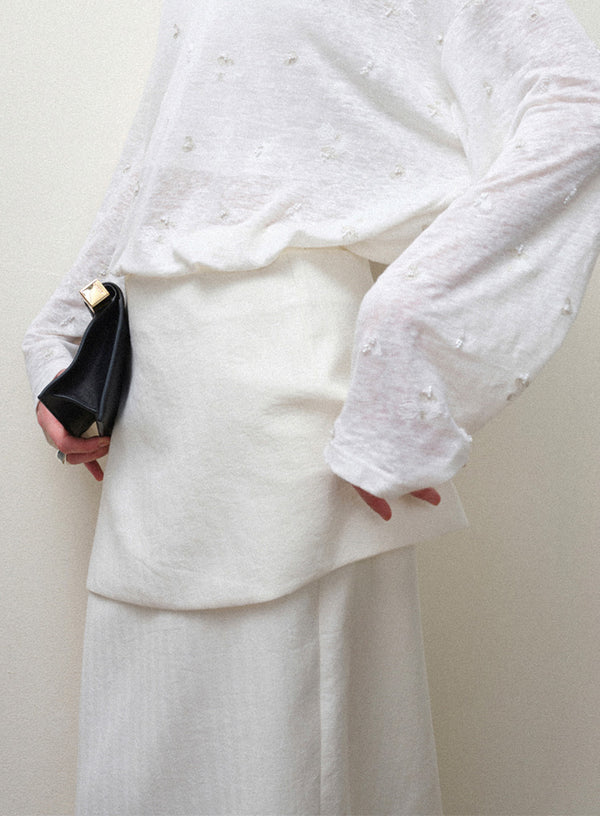 Linen Wrap Skirt Set