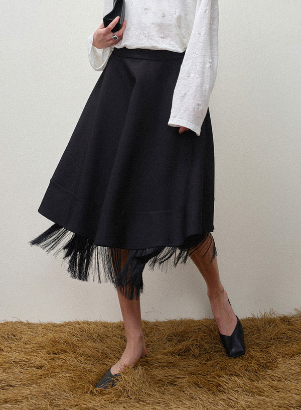 Luxe Fringe Midi Skirt