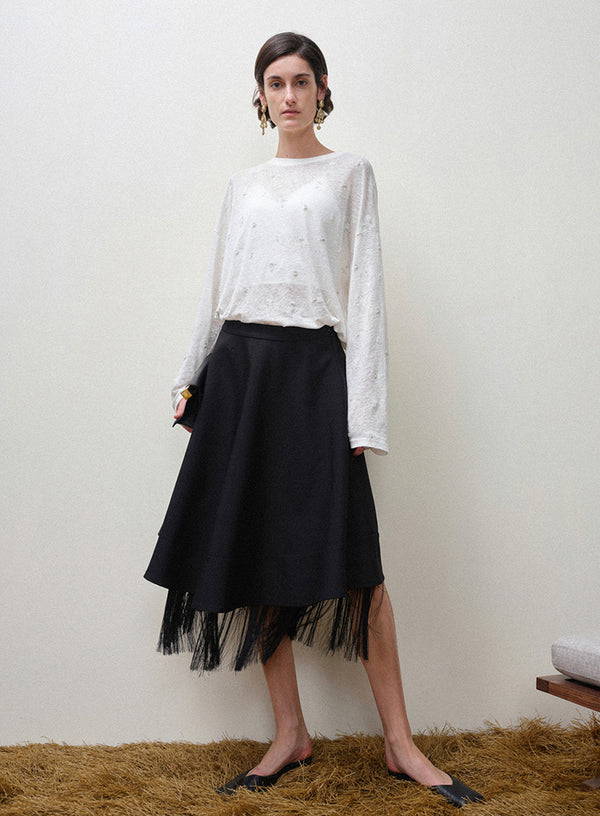 Luxe Fringe Midi Skirt