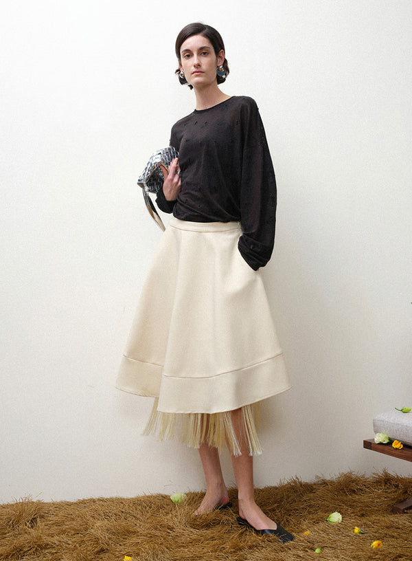 Luxe Fringe Midi Skirt