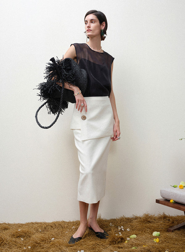 Linen Wrap Skirt Set