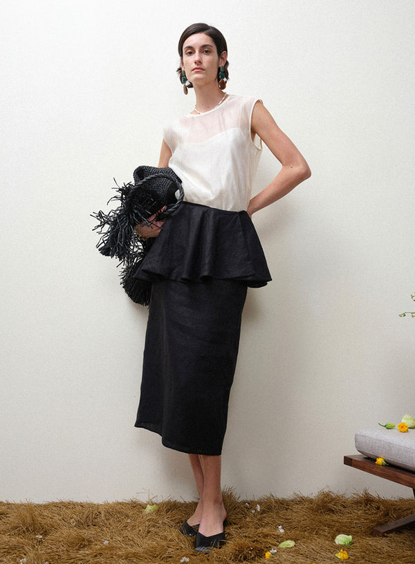 Linen Midi Skirt Set