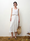 Pleated Linen Skirt Set