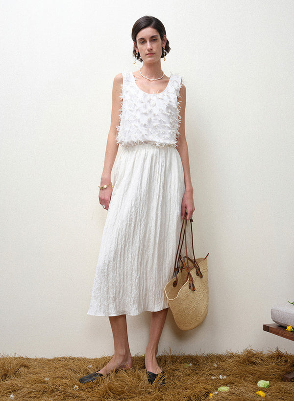 Pleated Linen Skirt Set