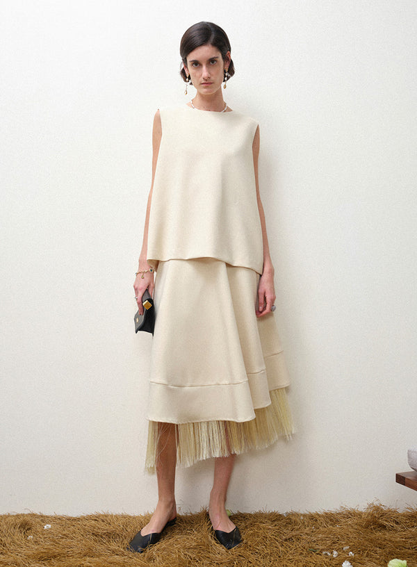 Luxe Fringe Midi Skirt