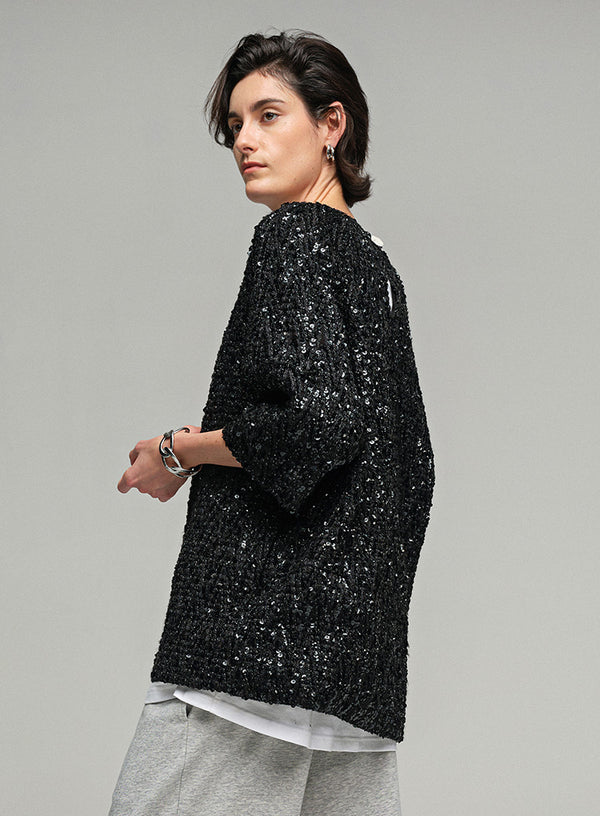 Sequin Half Sleeve T-shirt