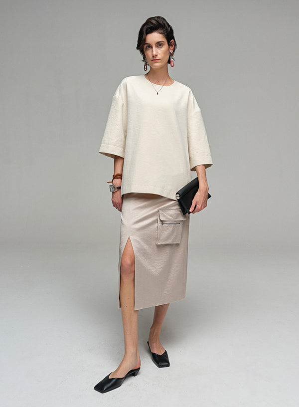 Design Style Pocket Slit Skirt