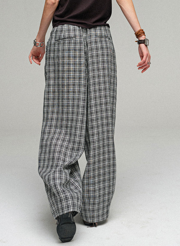 Linen Plaid Lounge Pants