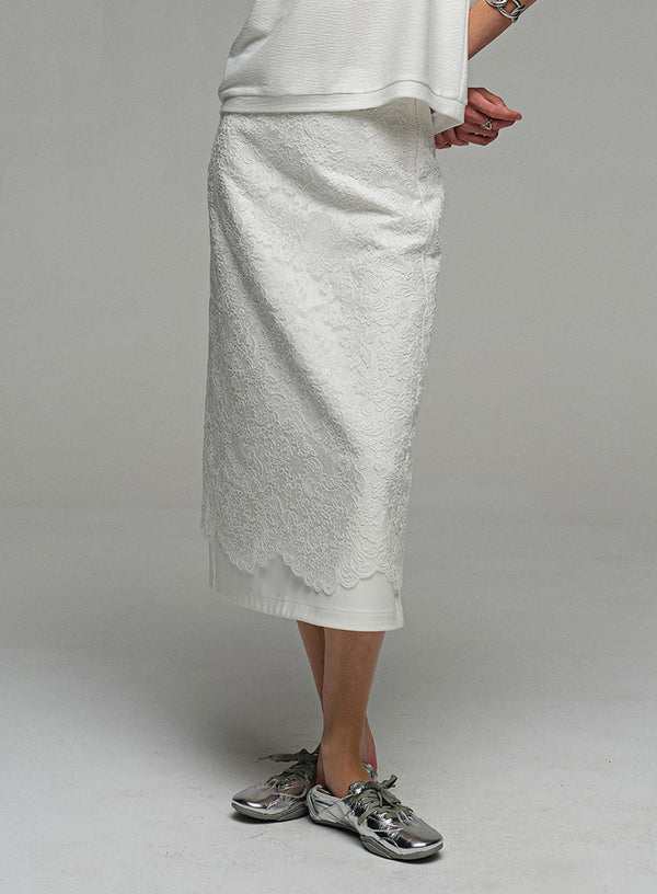 Rose Mesh Lace Skirt