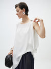 Black/White Irregular Sleeveless Top
