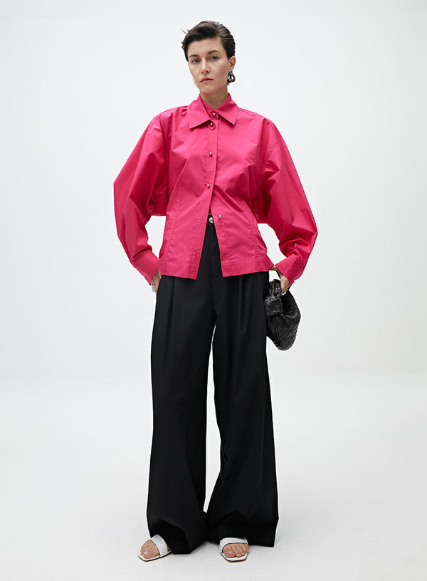 Waist-Tie Long-sleeved Shirt