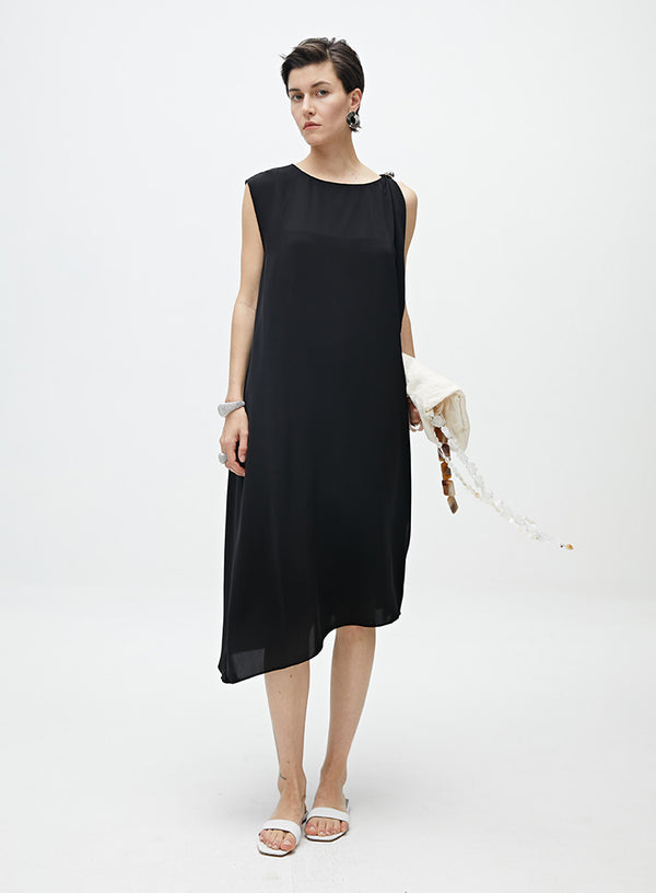 Black/White Irregular Sleeveless Dress