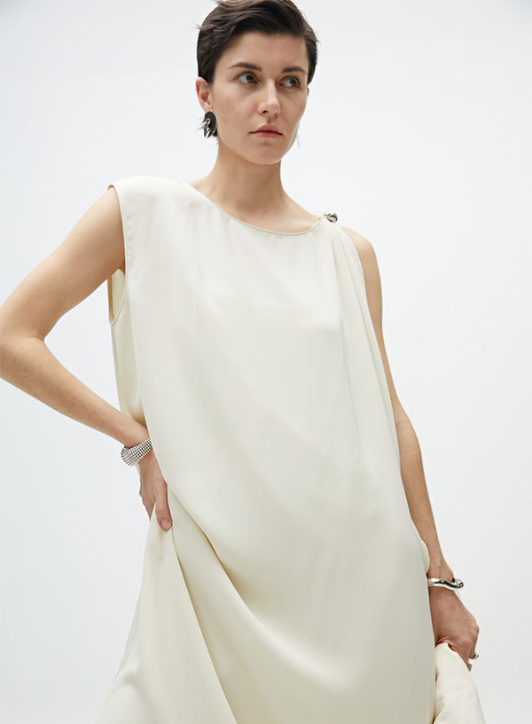 Black/White Irregular Sleeveless Dress