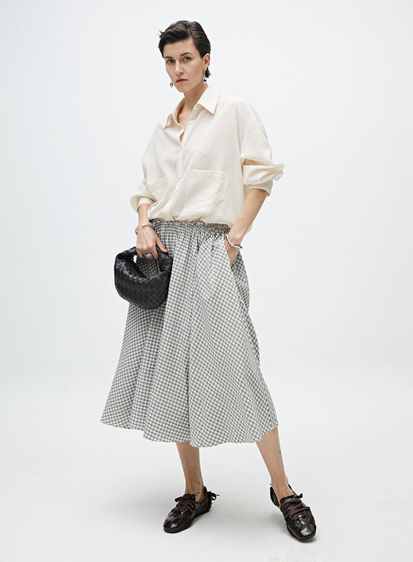 Modern Retro Plaid A-Line Skirt