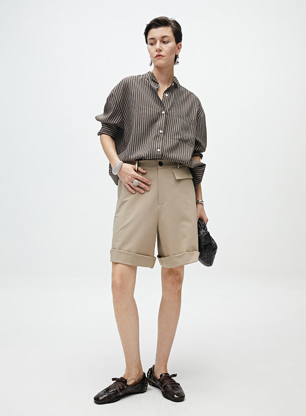 Retro Striped Oversized Shirt