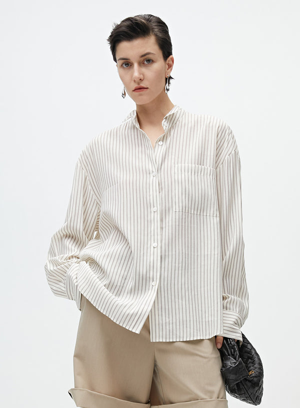 Retro Striped Oversized Shirt