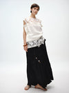 Pleated Skirt with Wooden Pendant