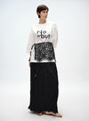 Pleated Skirt with Wooden Pendant