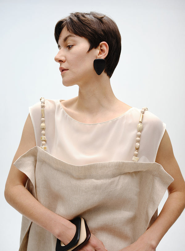 Linen Beaded Slip Dress