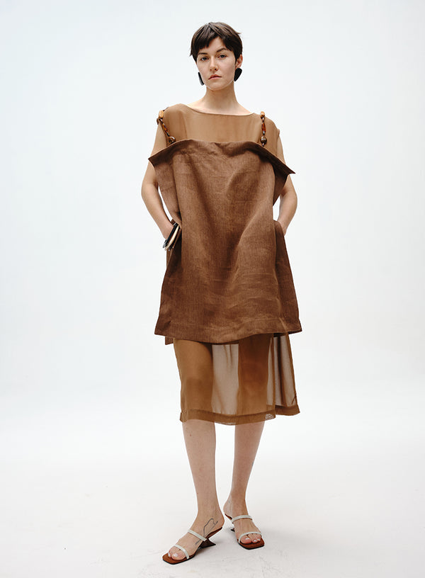 Linen Beaded Slip Dress