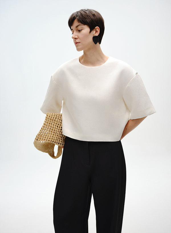 Cropped Linen Tee