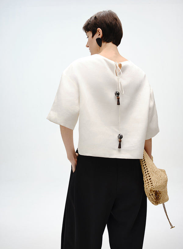 Cropped Linen Tee