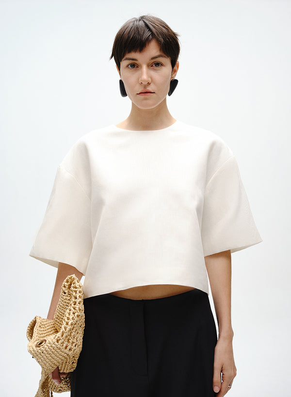 Cropped Linen Tee