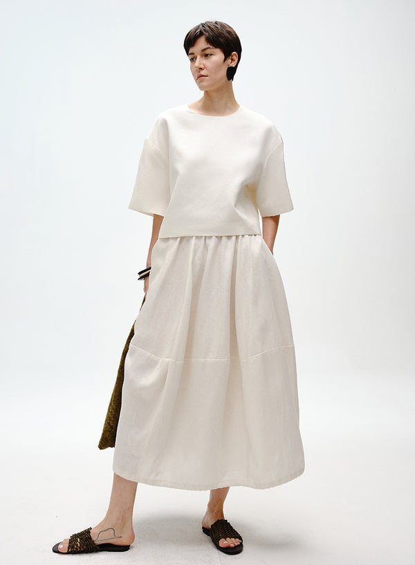 Cropped Linen Tee