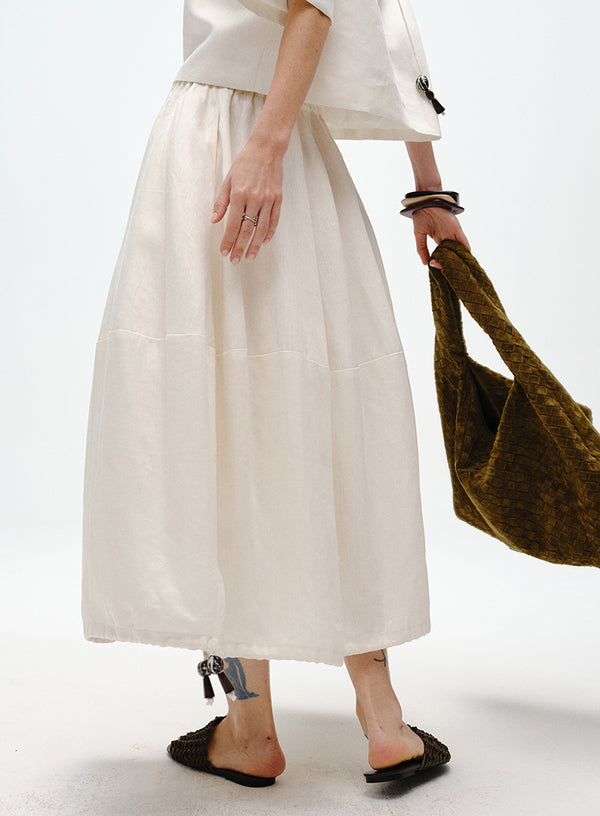 Linen Bubble Hem Skirt